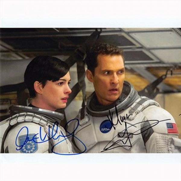 Autografo Matthew McConaughey & Anne Hathaway - Interstellar Foto 20x25