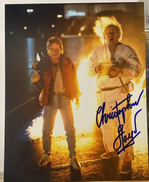 Autografo Michael J. Fox e Christopher Lloyd -2 Ritorno al futuro Foto 20x25