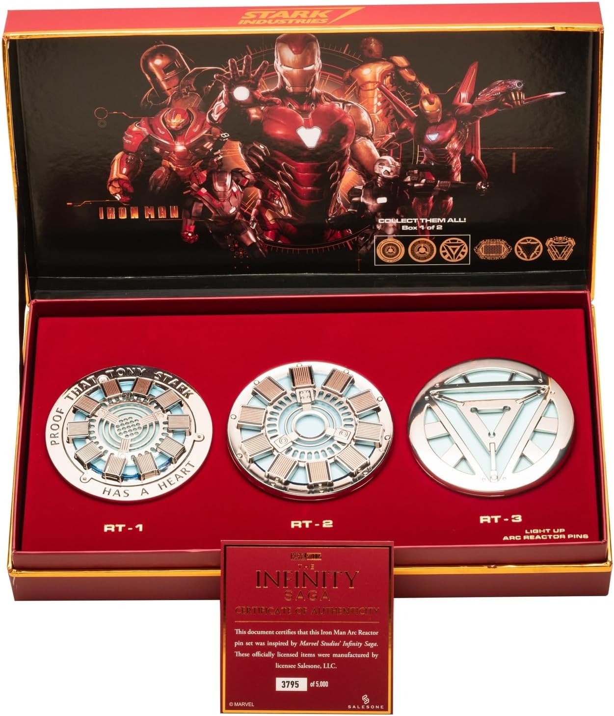 Replica dei reattori Iron Man Arc collezione Marvel prop