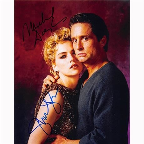 Autografo Michael Douglas Sharon Stone - Basic Instinct Foto 20x25