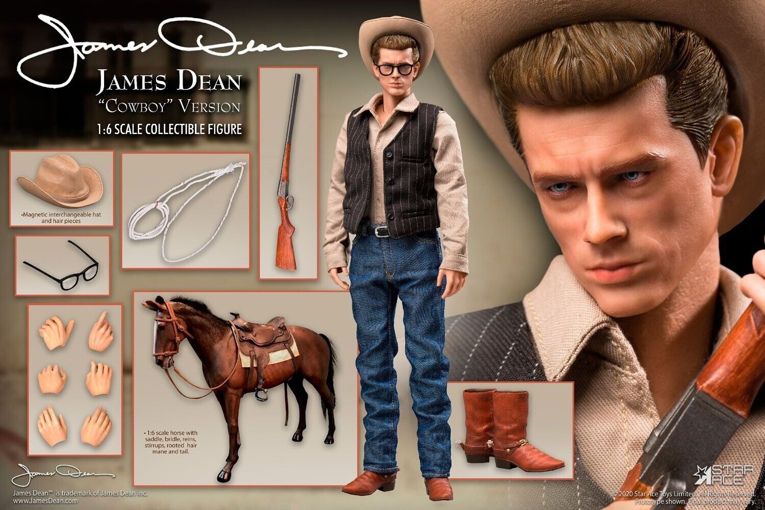 James Dean (Cowboy Deluxe Version) 1/6 Scale Figure by Star Ace Toys