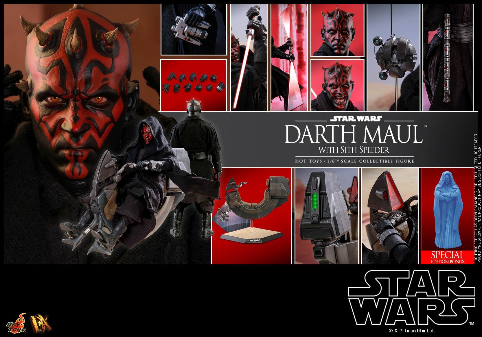 Hot Toys DX 17 Star Wars I : The Phantom Menace – Darth Maul w/ Sith Speeder special edition