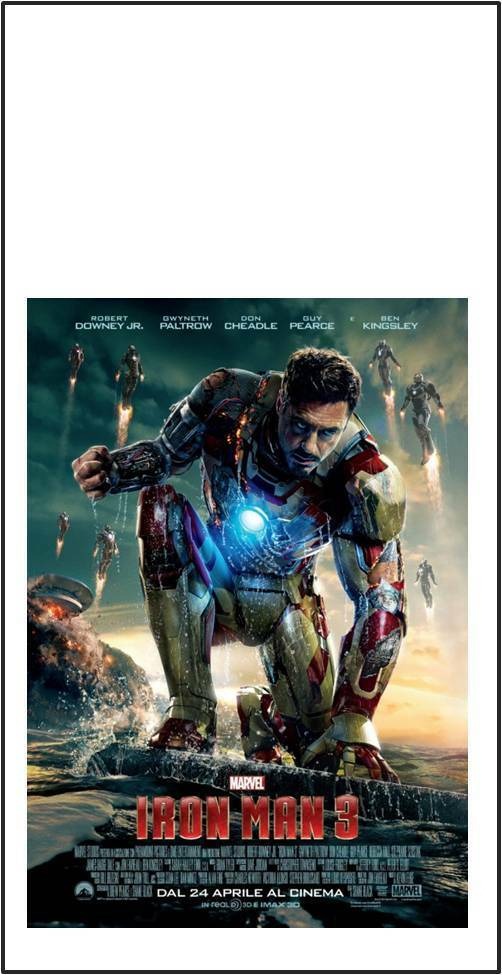 Iron man 3 Locandina cm 33x70