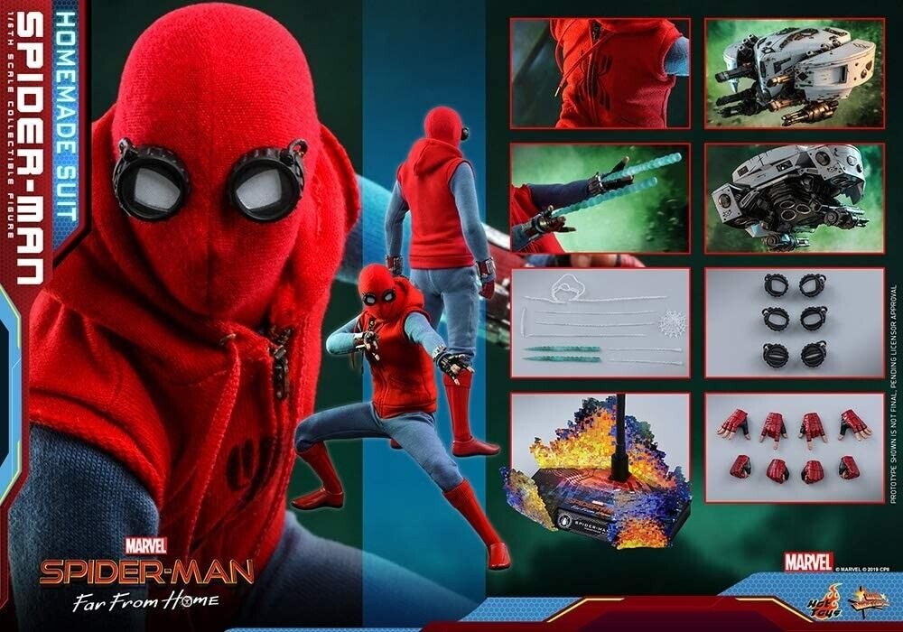 HOT TOYS 1/6 Marvel: Far from Home - Spider-Man Homemade Suit MMS552 NEW