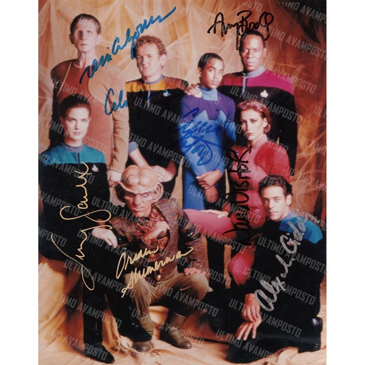 Autografo Cast Star Trek Deep Spce Nine Foto 20x25