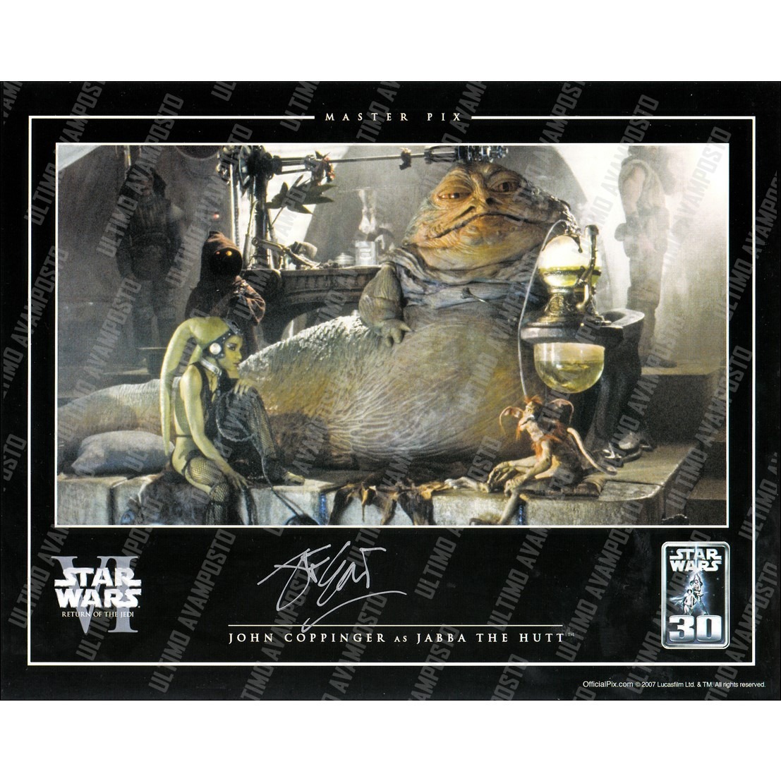 Autografo John Coppinger Star Wars Jabba 3 Foto 20x25