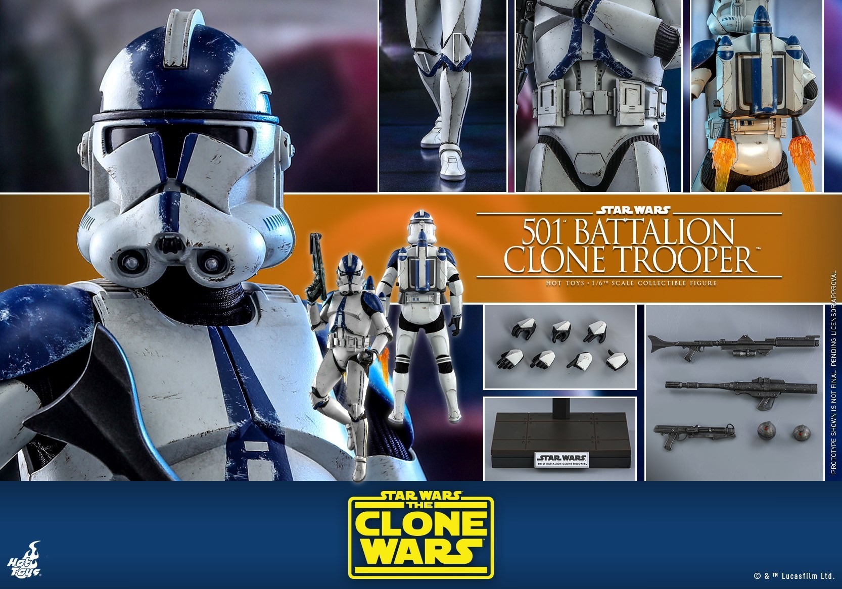  Hot Toys TMS 22 Star Wars : The Clone Wars – 501st Battalion Clone